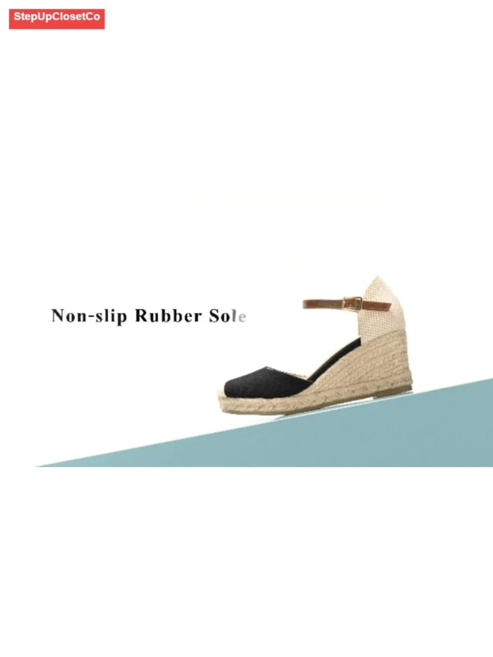 Women's Platform Espadrille Wedge Sandals Closed Toe Buckle Ankle Strap Summer